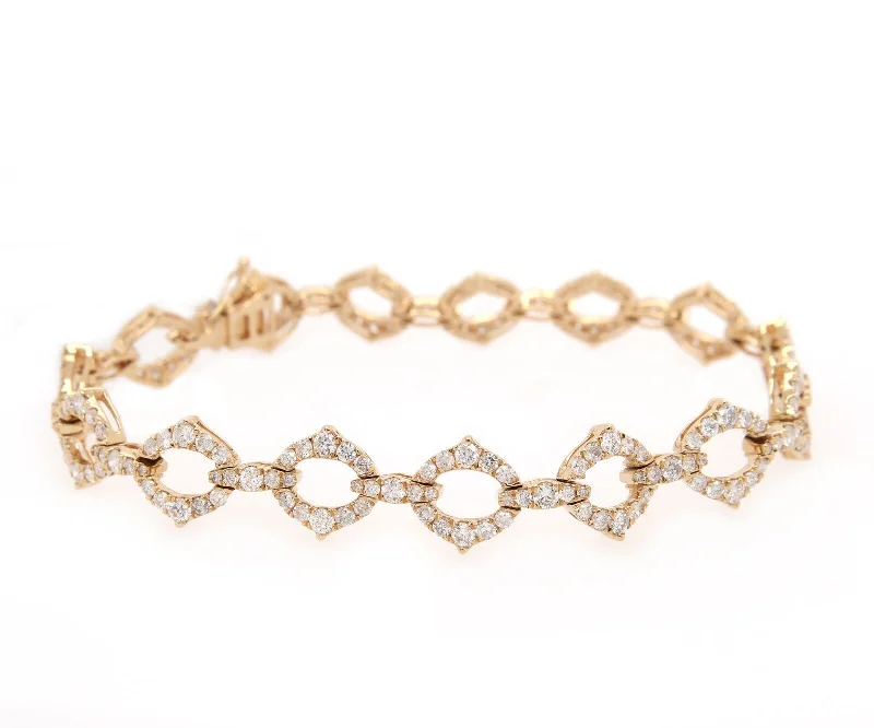 New 4.00ctw Diamond Open Link Bracelet in 14K