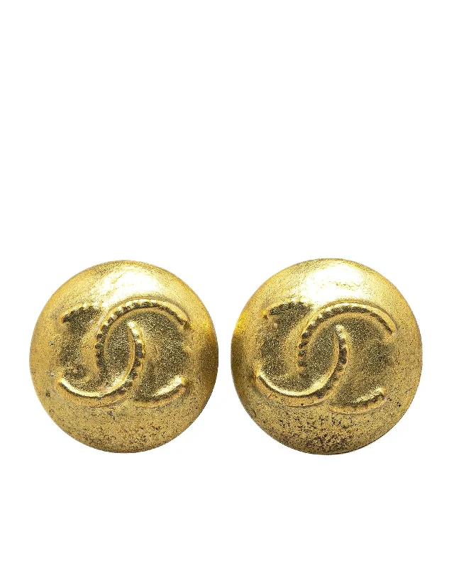 Gold Plated Clip-On Earrings with CC Logo