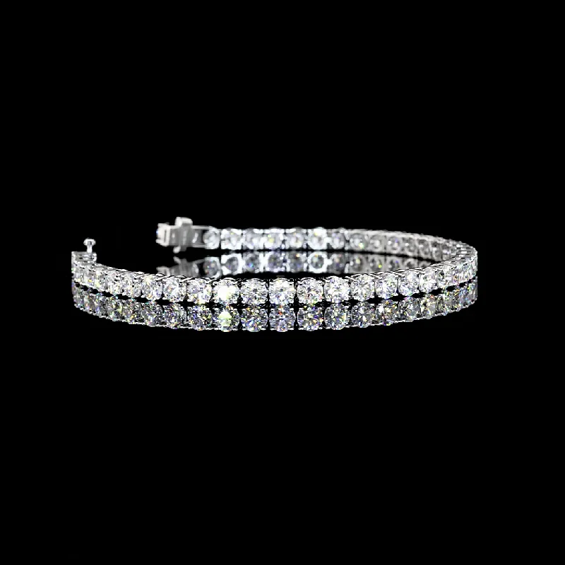 14K White Gold Lab Grown Round Diamond Tennis Bracelet BC1272