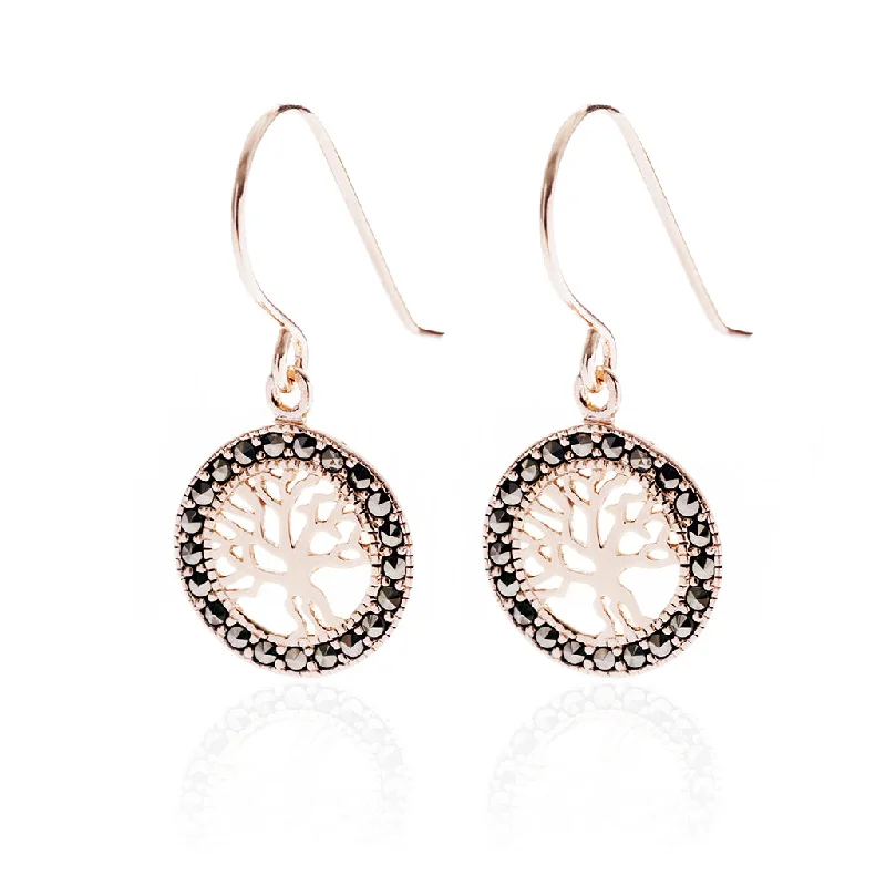 Nine Worlds Earrings, Rose Gold