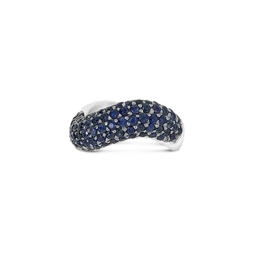 Blue Sapphire Wave Ring