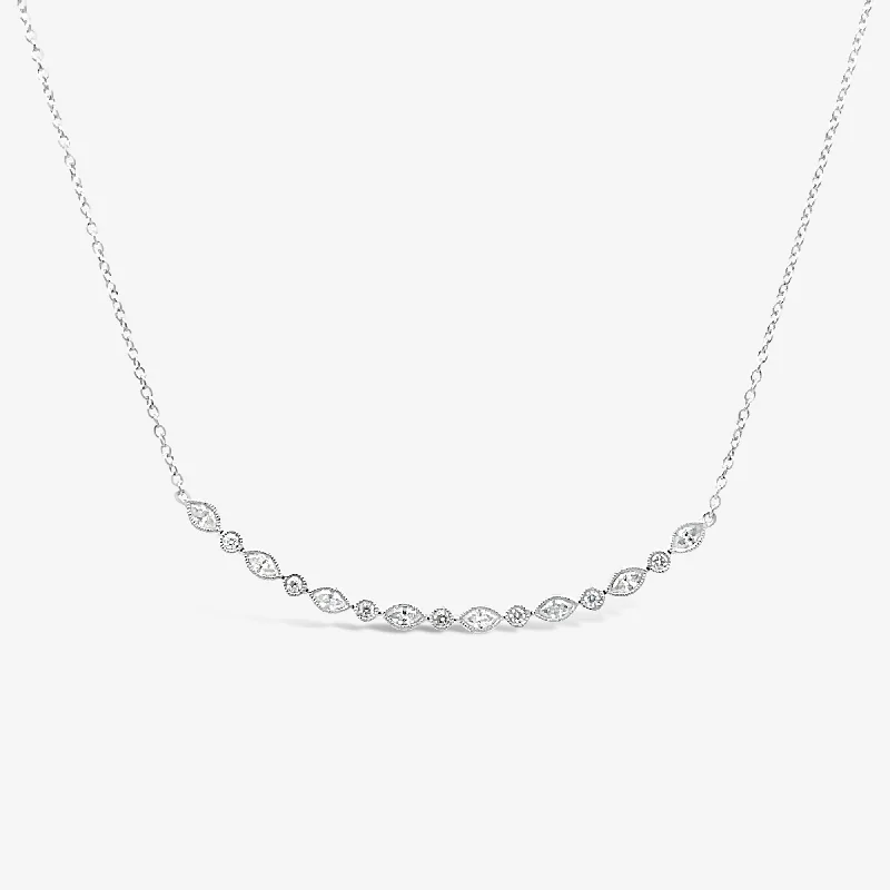 Marquise & Round Diamond Necklace