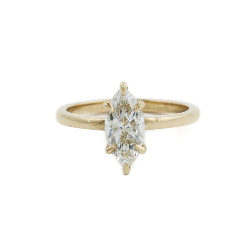 14K Gold Marquise "Victoria" Solitaire Diamond Ring