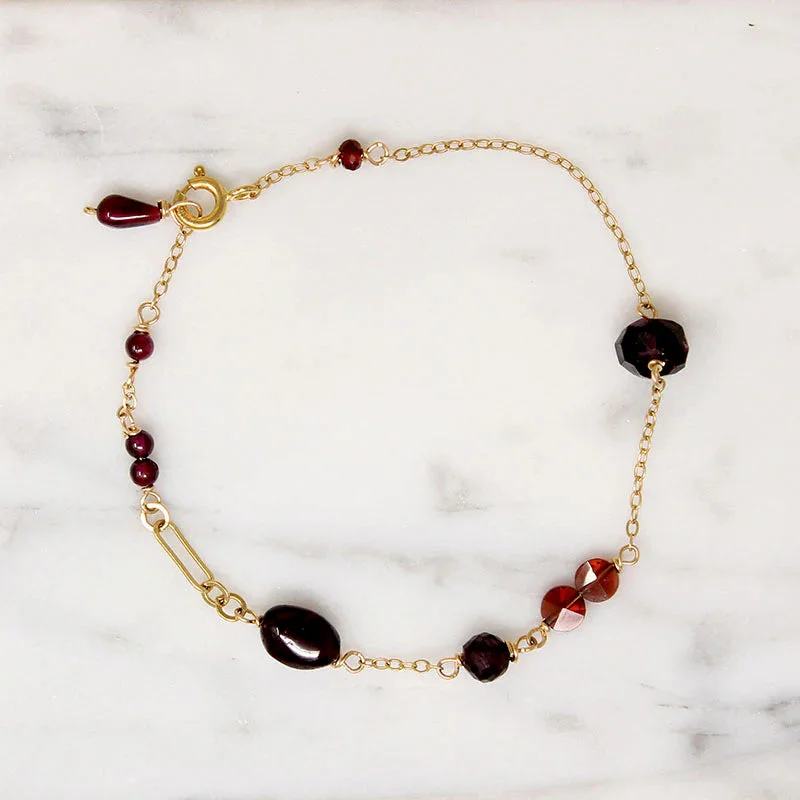 Decadent Garnet Bead Bracelet by Brin