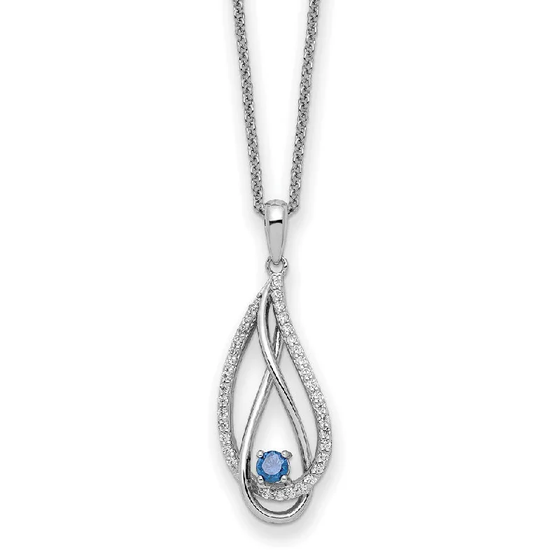 Sterling Silver Always in my Heart Birthstone 18" Necklace