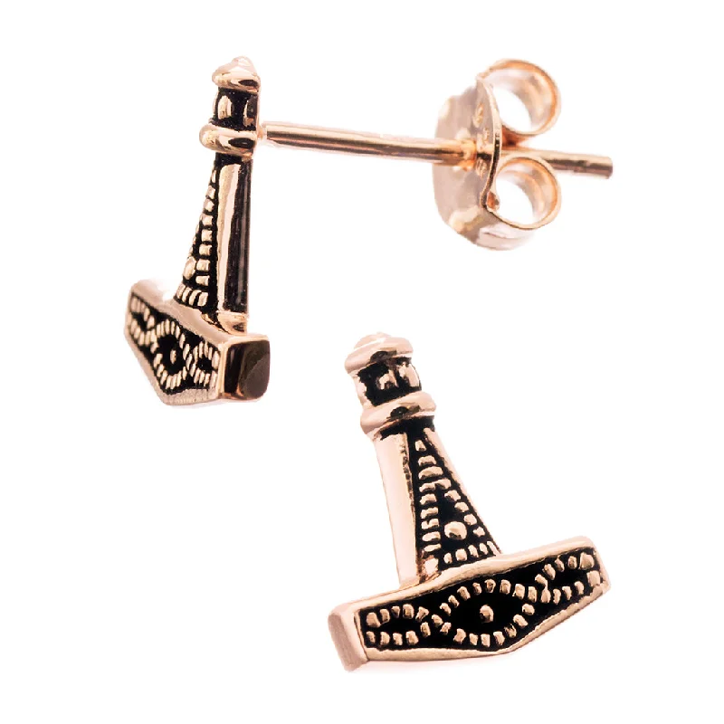 Hammer Earrings, Rose Gold