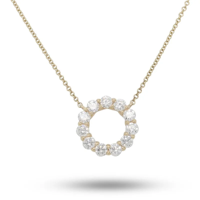 18k Yellow Gold Diamond Circle Necklace