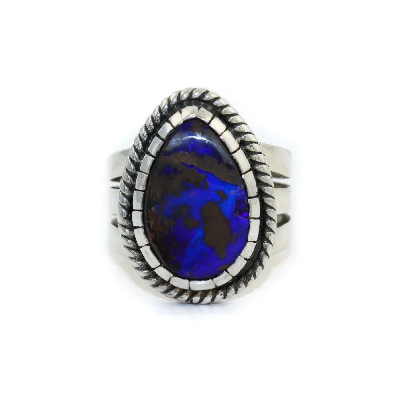 Boulder Opal Silver Ring