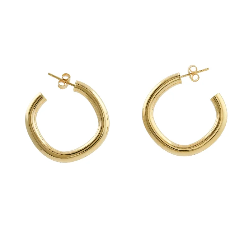 10k Gold x  5mm Squoval Hoop Earrings