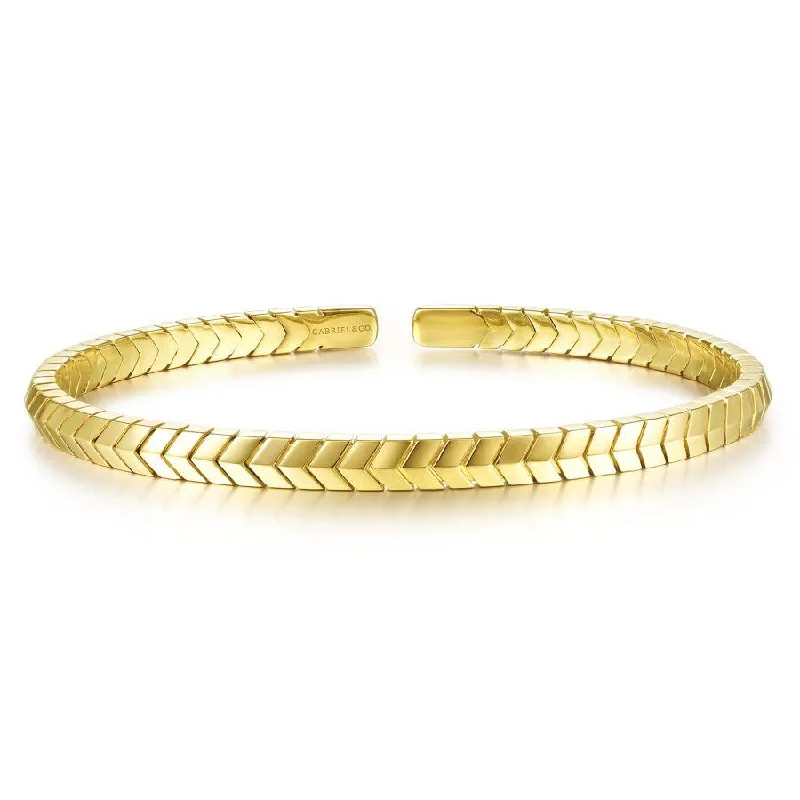 Gabriel & Co. - BG4391-65Y4JJJ - 14K Yellow Gold Chevron Pattern Cuff Bracelet