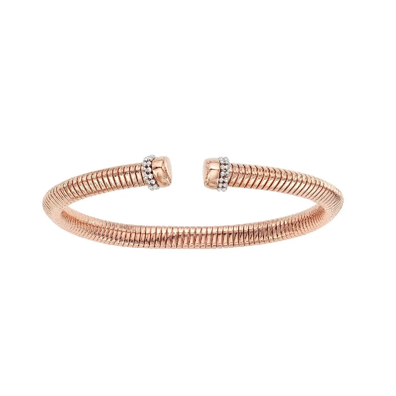 14K Rose Gold Tubogas Bead Bangle PWBG8346