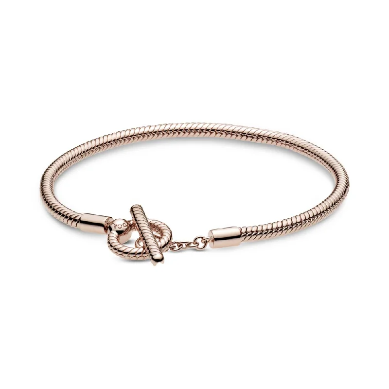 Pandora Moments T-Bar Snake Chain Bracelet - Rose 589087C00