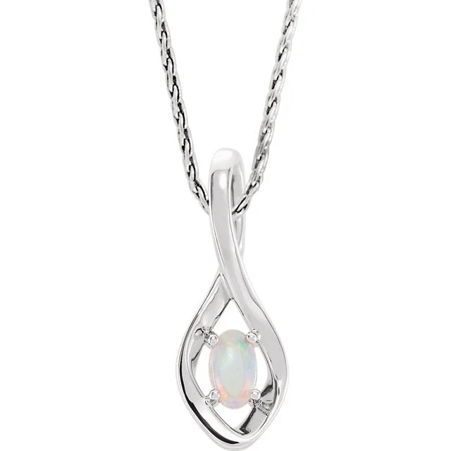 Freeform Infinity Inspired Genuine Opal Pendant or Necklace