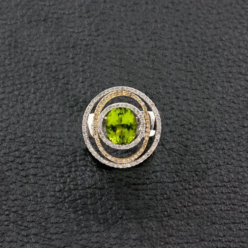 Peridot & Diamond Ring