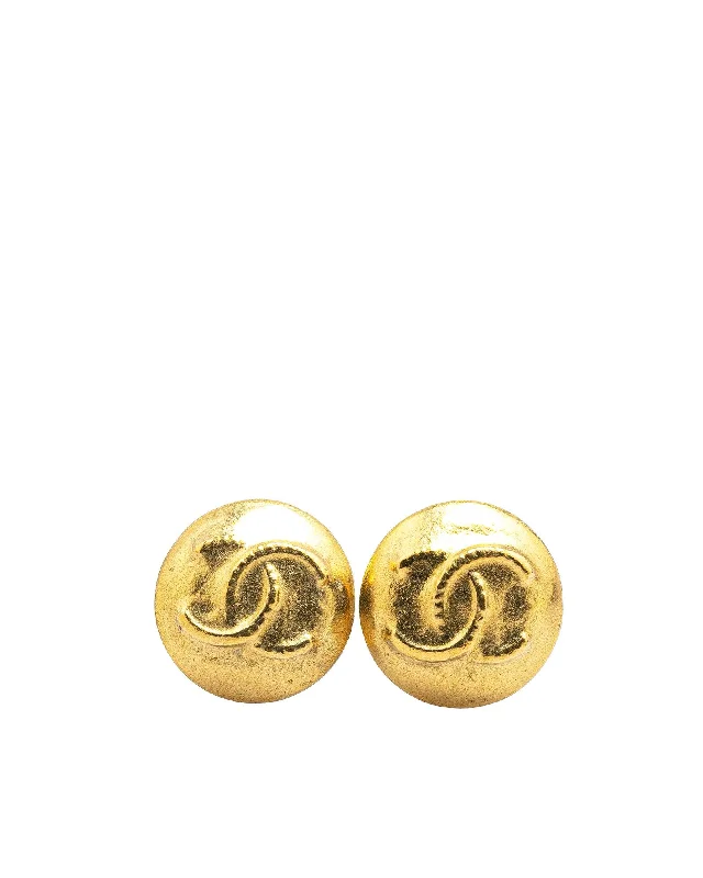 Gold Plated Round Clip-On Earrings