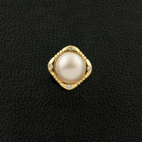 Mobe Pearl & Diamond Estate Ring