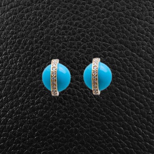 Turquoise & Diamond Earrings