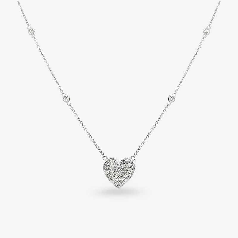 Pave' Heart with Drops By The Yard Necklace