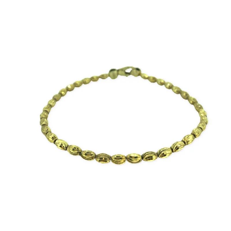 YELLOW STERLING SILVER DIAMOND CUT FANCY LINK BRACELET