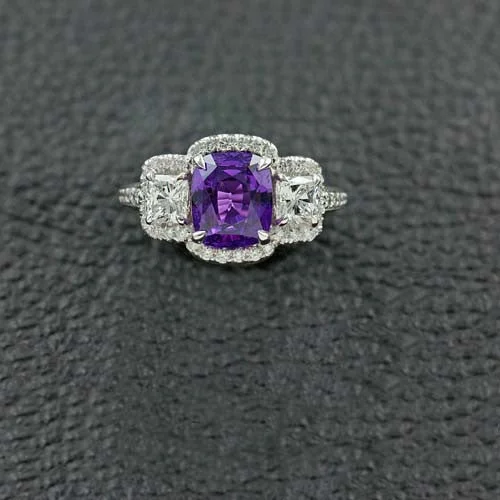 Purple Sapphire & Diamond Ring