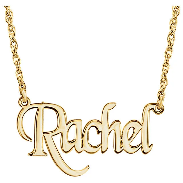 Block Font Nameplate Name Necklace