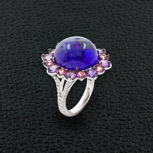 Cabochon Amethyst Cocktail Ring