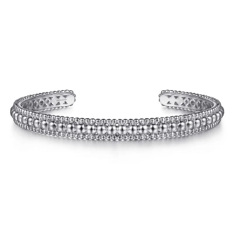 Gabriel & Co. - BG4594-65SVJJJ - 925 Sterling Silver Bujukan Beaded Open Bangle