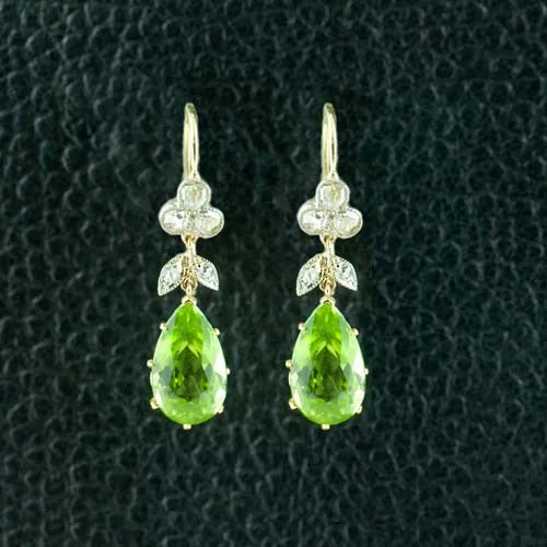 Peridot & Diamond Earrings