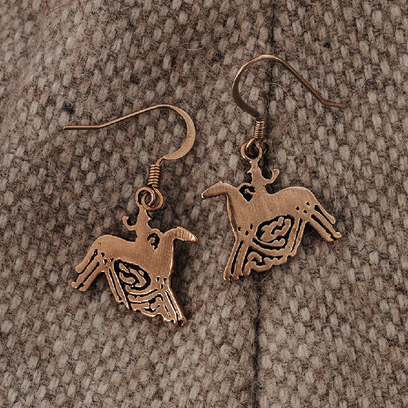 Sleipnir Earrings, Bronze