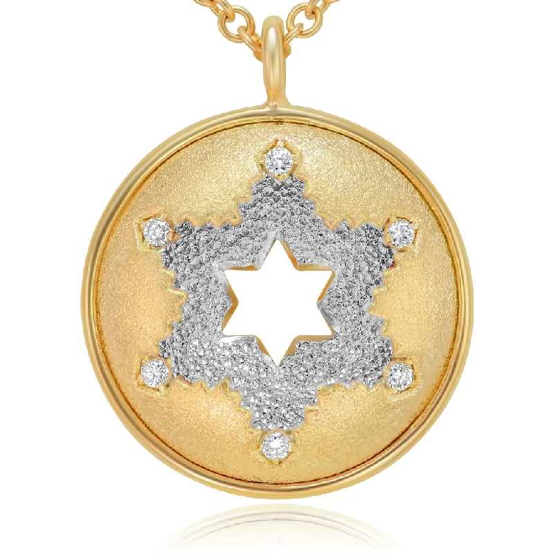 Circular Diamond Star Of David Pendant/Necklace