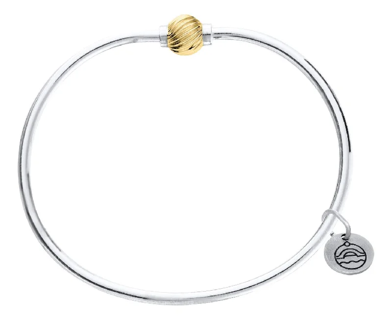 Sterling Silver Cape Cod Bracelet with 14K Swirl Gold Bead