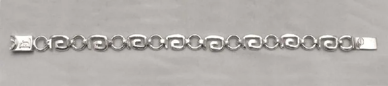 Greek Key Meander Bracelet in Sterling Silver (B-56)