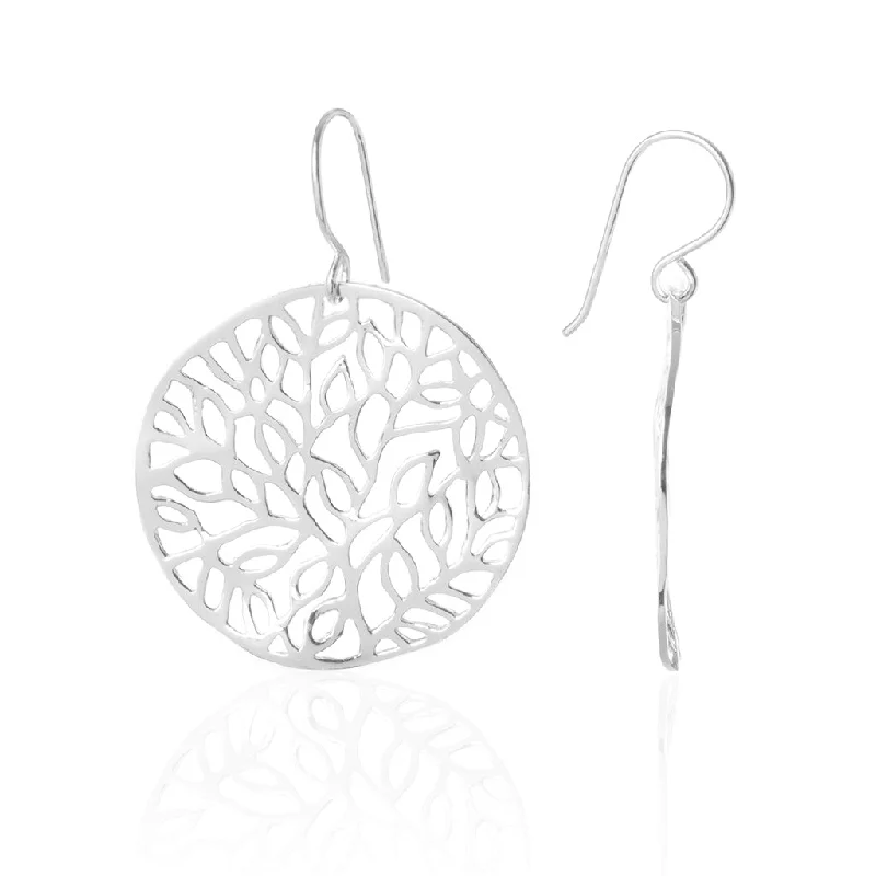 Foliage Earrings, Silver