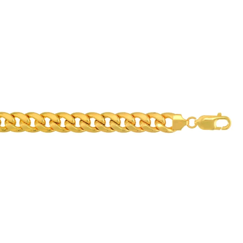 10k 9" Yellow Gold Lite Miami Cuban Link Bracelet Lobster Clasp 250HMC-09