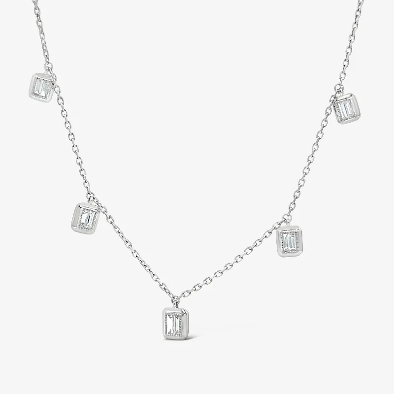 5 Drops By The Yard 0.30CT Baguette Diamond Necklace