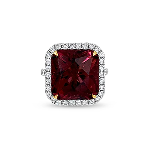 Rubellite & Diamond Ring