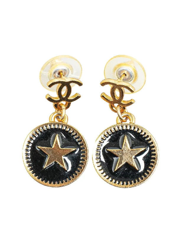 Gold Plated Mini American Star Push Back Earrings