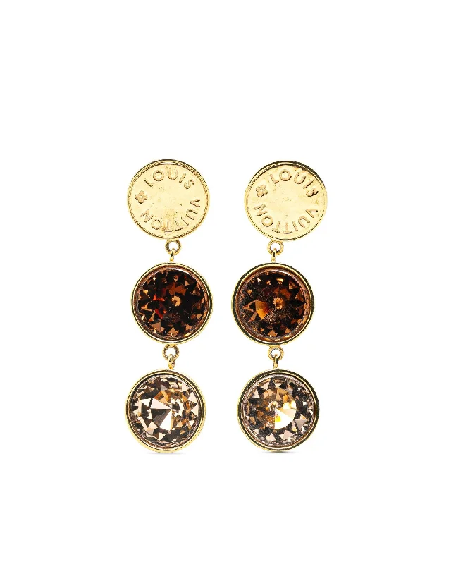 Gold Plated Swarovski Crystal Drop Earrings