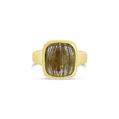 Cabochon Rutilated Quartz Ring