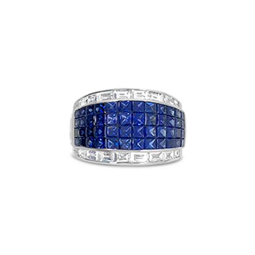 Sapphire & Diamond Band Ring