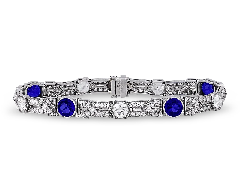 Tiffany & Co. Untreated Yogo Sapphire Bracelet, 4.68 Carats