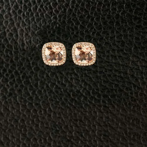 Morganite & Diamond Earrings