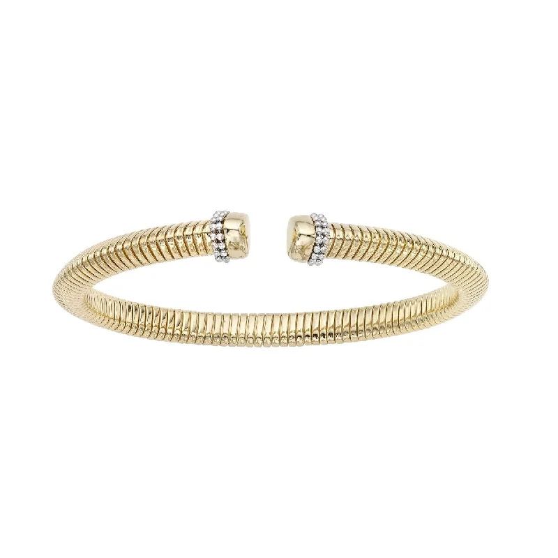 14K Yellow Gold Tubogas Bead Bangle YWBG8346