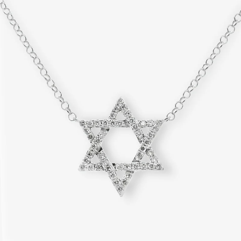 0.35CT Diamond Star of David Necklace