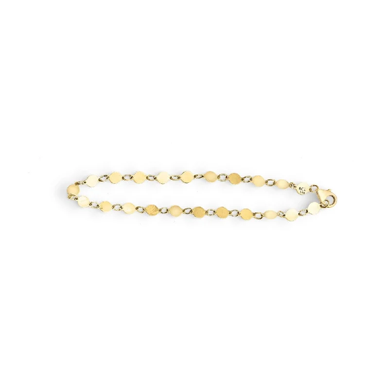 14kt Yellow Gold 7" 3mm Polished Pebble Bracelet with Lobster Clasp RC8240-07