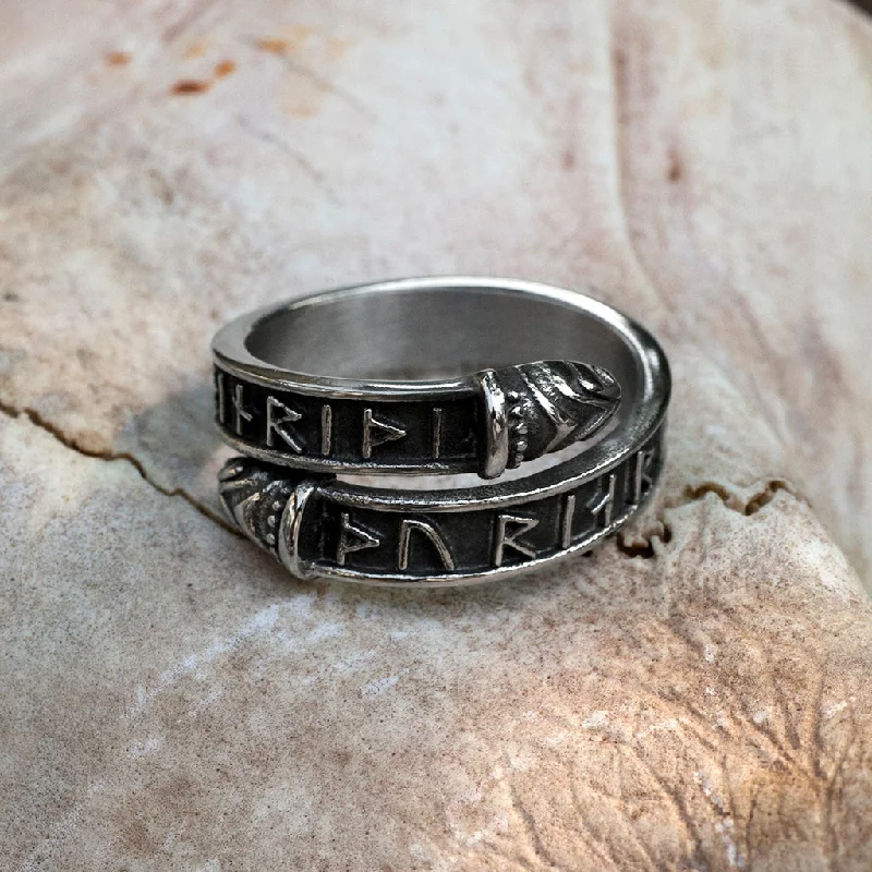 Thor Lindworm Ring, Stainless Steel