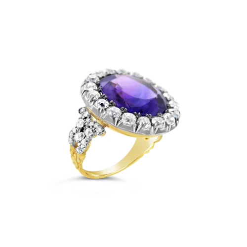 Amethyst & Diamond Antique Ring