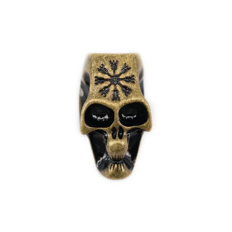 XL Beard Ring, Antique Gold Skull