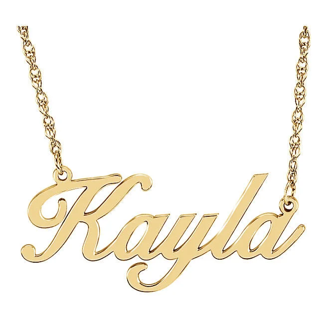 Script Font Nameplate Name Necklace