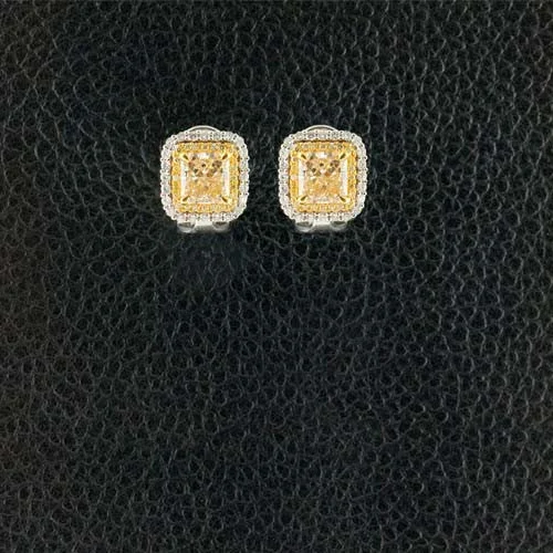 Yellow & White Diamond Earrings